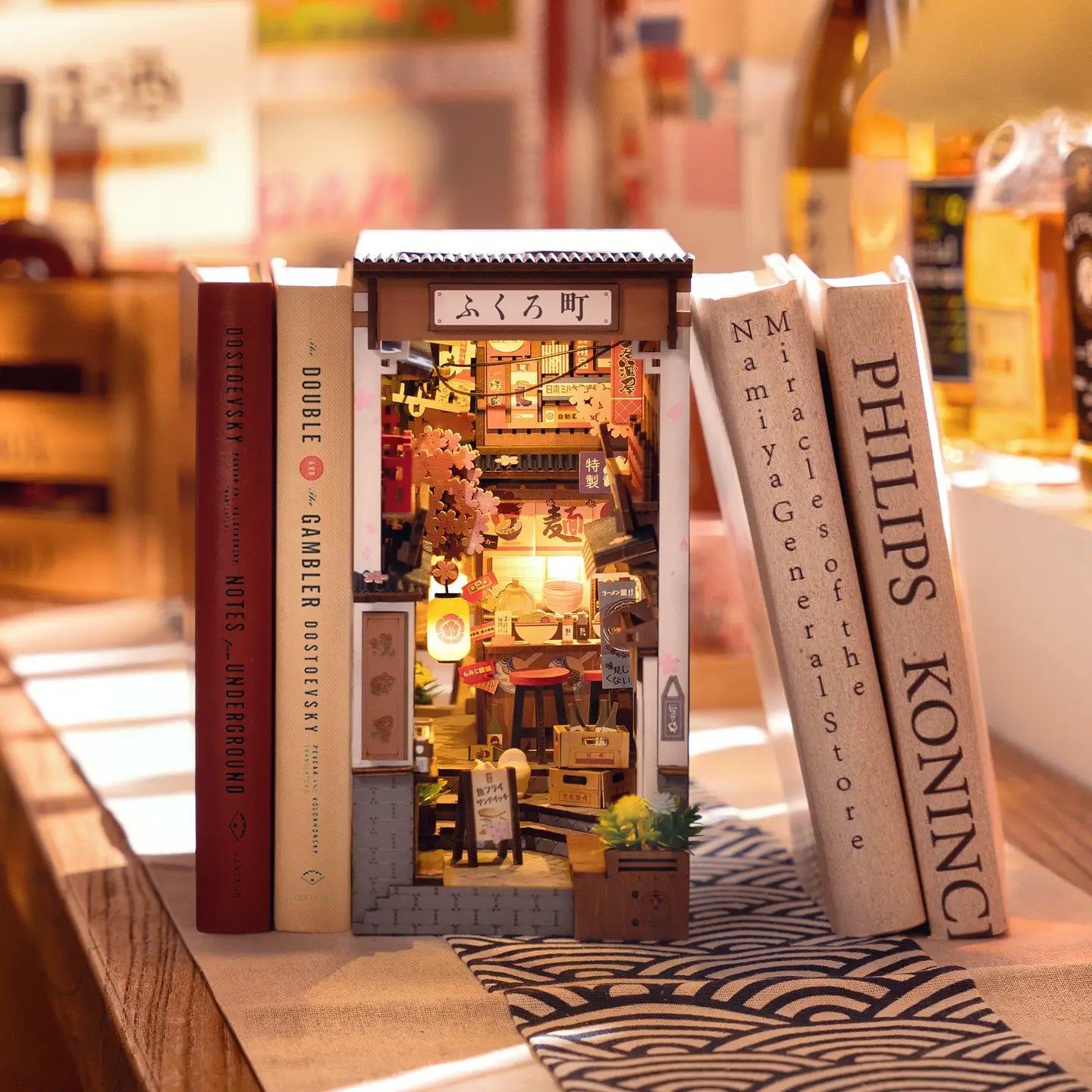 DIY Miniature Book Nook Kit: Sakura Wine Alley