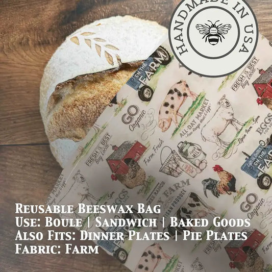 Bread Bag Beeswaxed Organic Cotton