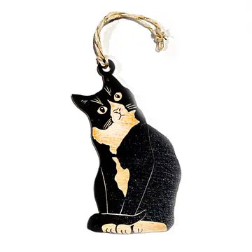 Black Tuxedo Cat Ornament Sm