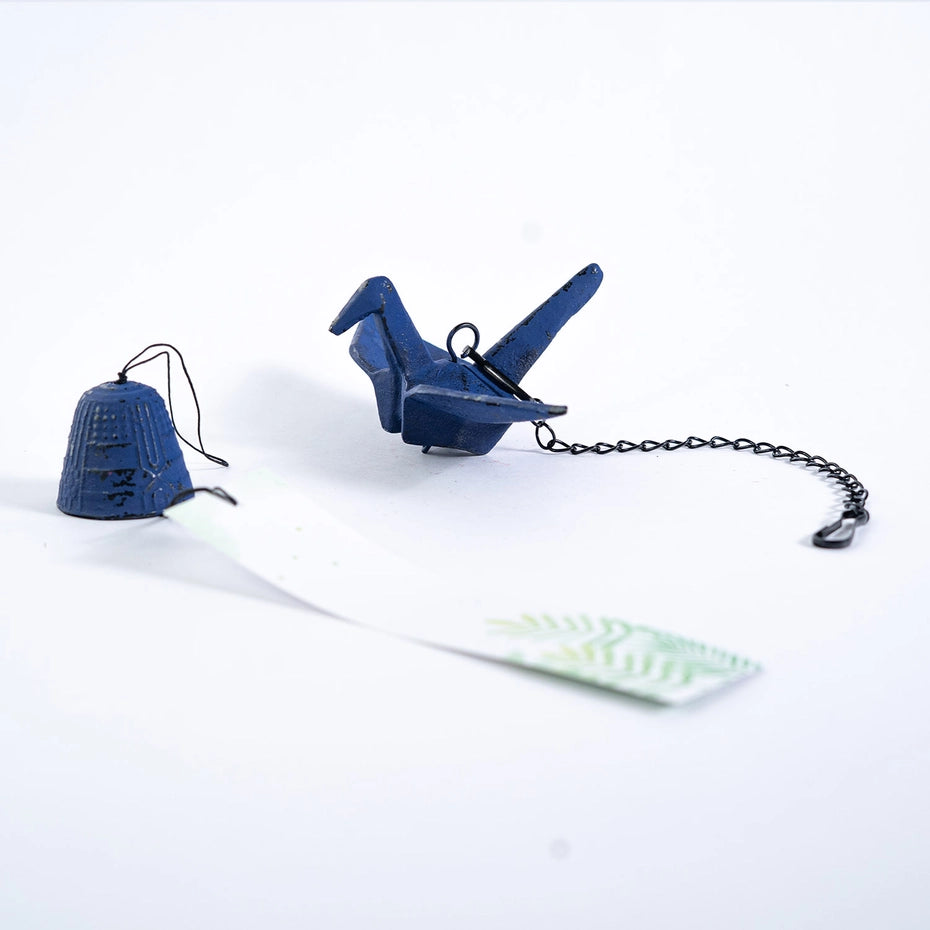 Origami Crane Furin Bell Cast Iron Windchime