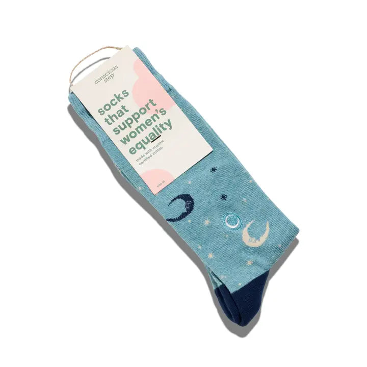 Socks That Support Women's Equality Blue Lunar