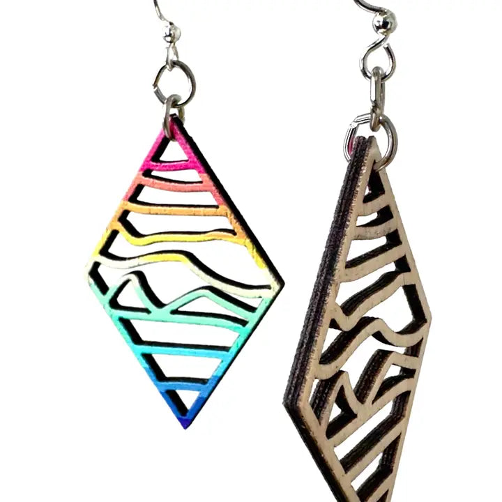 Wooden Earrings - Jane's Diamond