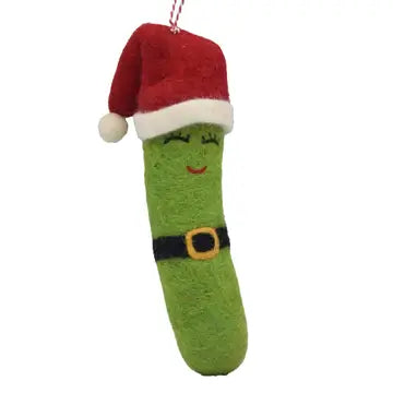 Mr Claus Pickle Felt Ornament