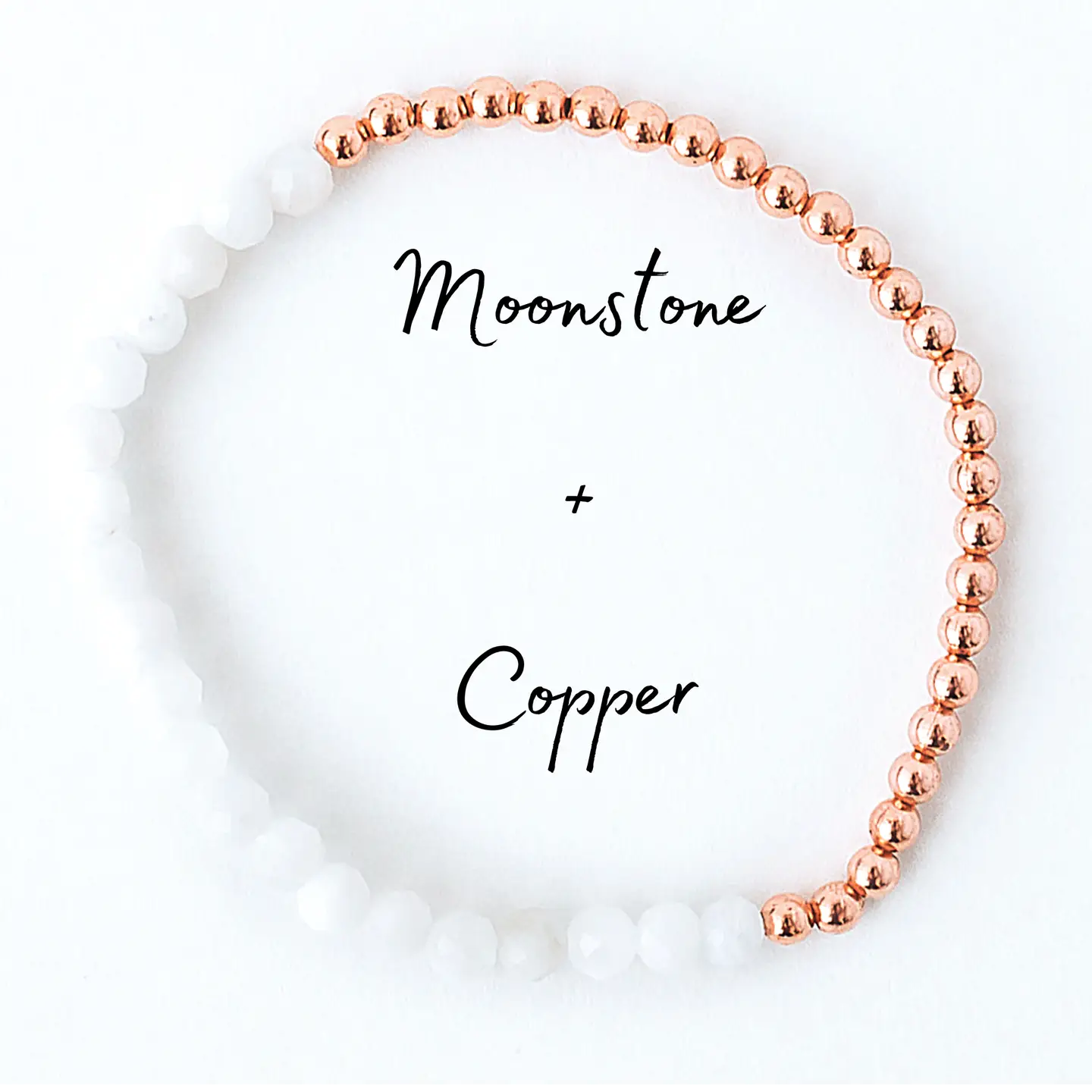 Dainty Copper Bead Gemstone Bracelet