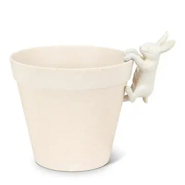 Hanging Bunny Pot Hanger 4" Antique White