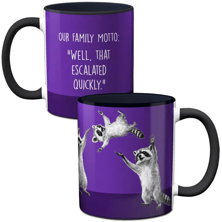 Raccoon Family Motto Coffee Mug