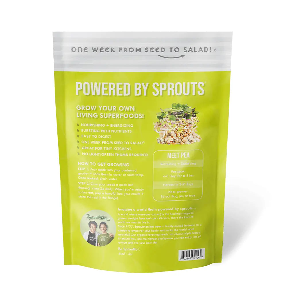 Organic Pea Sprouting Seeds 16oz