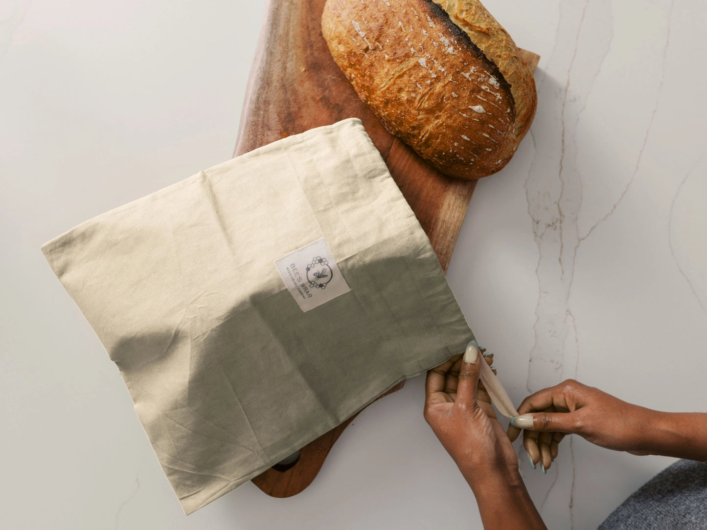 Bees Wrap Reusable Beeswax Lined Bread Bag