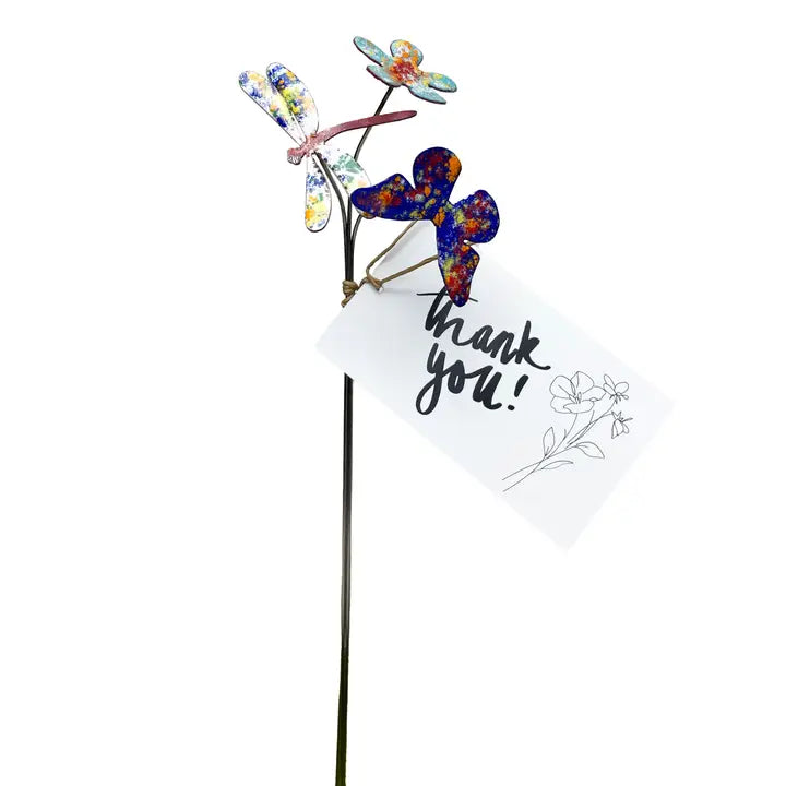 Enamel 3 Stem Celebration Stake-Thank You