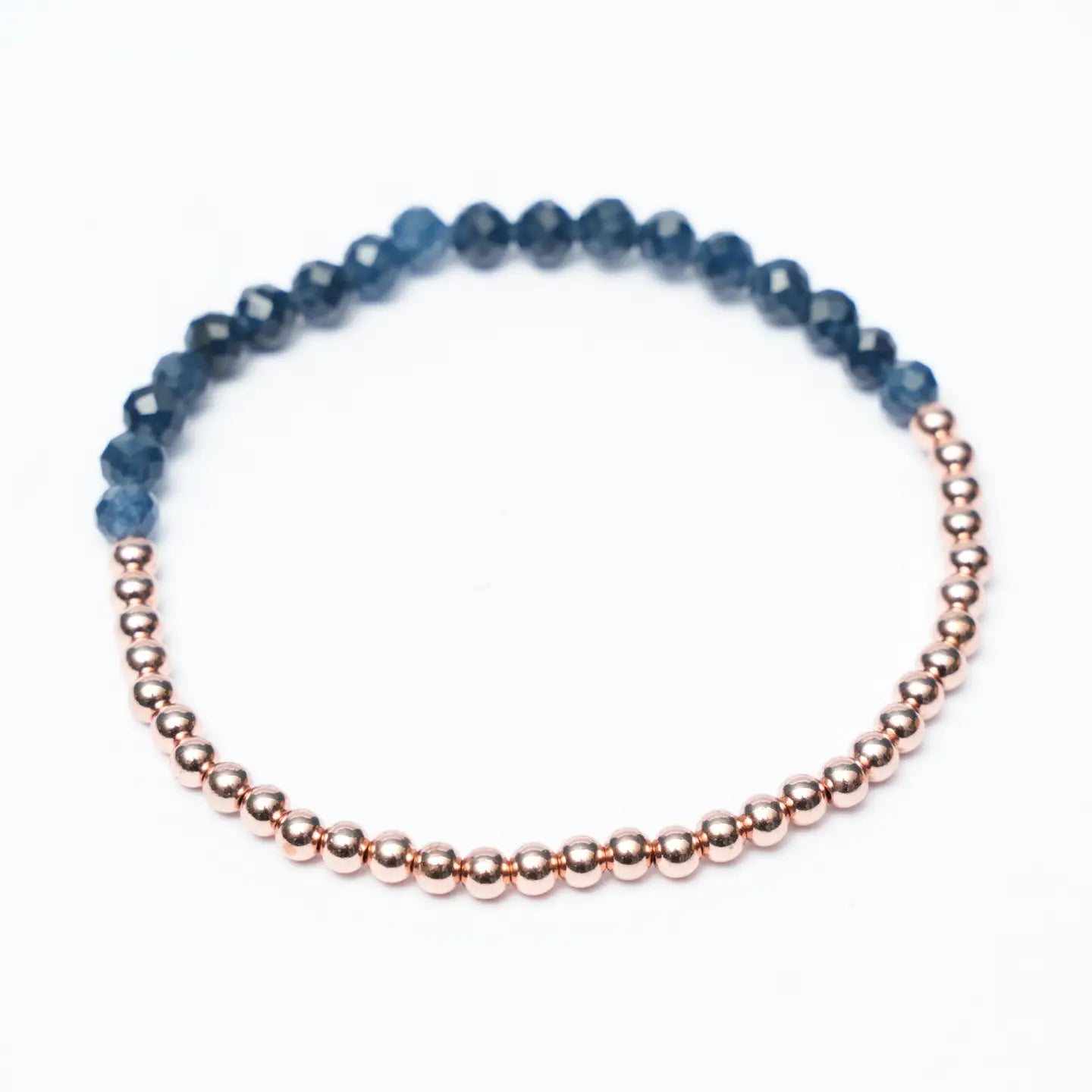 Dainty Copper Bead Gemstone Bracelet