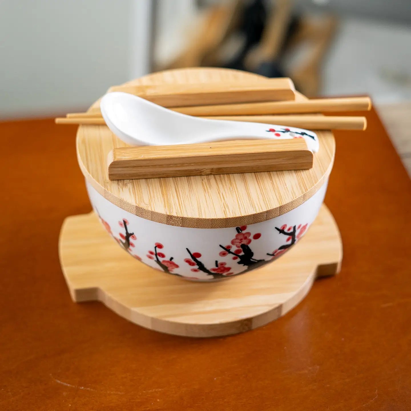 Ume Plum Blossoms Bowl with Chopsticks