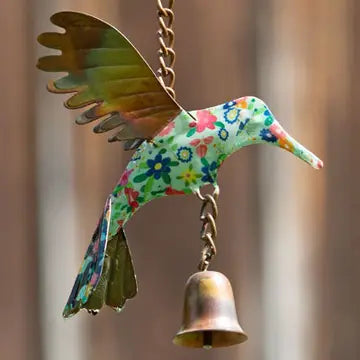 Multicolor Floral Hummingbird Ornament