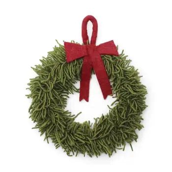 Everlasting Felted Wreath Small with Red Bow