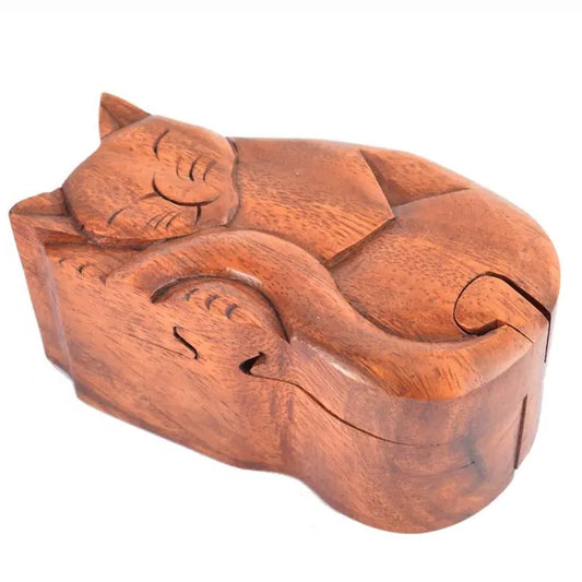 Sleeping Cat Puzzle Box