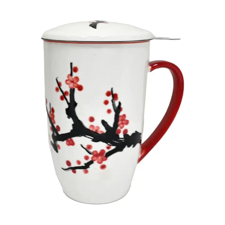 Tea Infuser Mug 15oz Sakura Cherry Blossoms