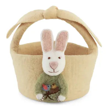 Big Basket with Bunny Light Yellow