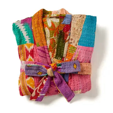 Upcycled Sari Patchwork Robe