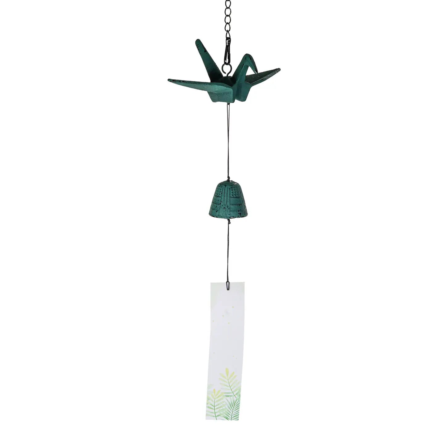 Origami Crane Furin Bell Cast Iron Windchime