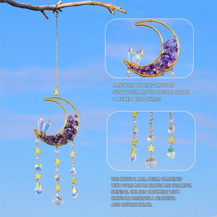 Moon Suncatcher Crystal Prism Wind Chime
