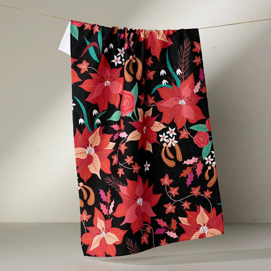 Geometry Tea Towel: Poinsettia