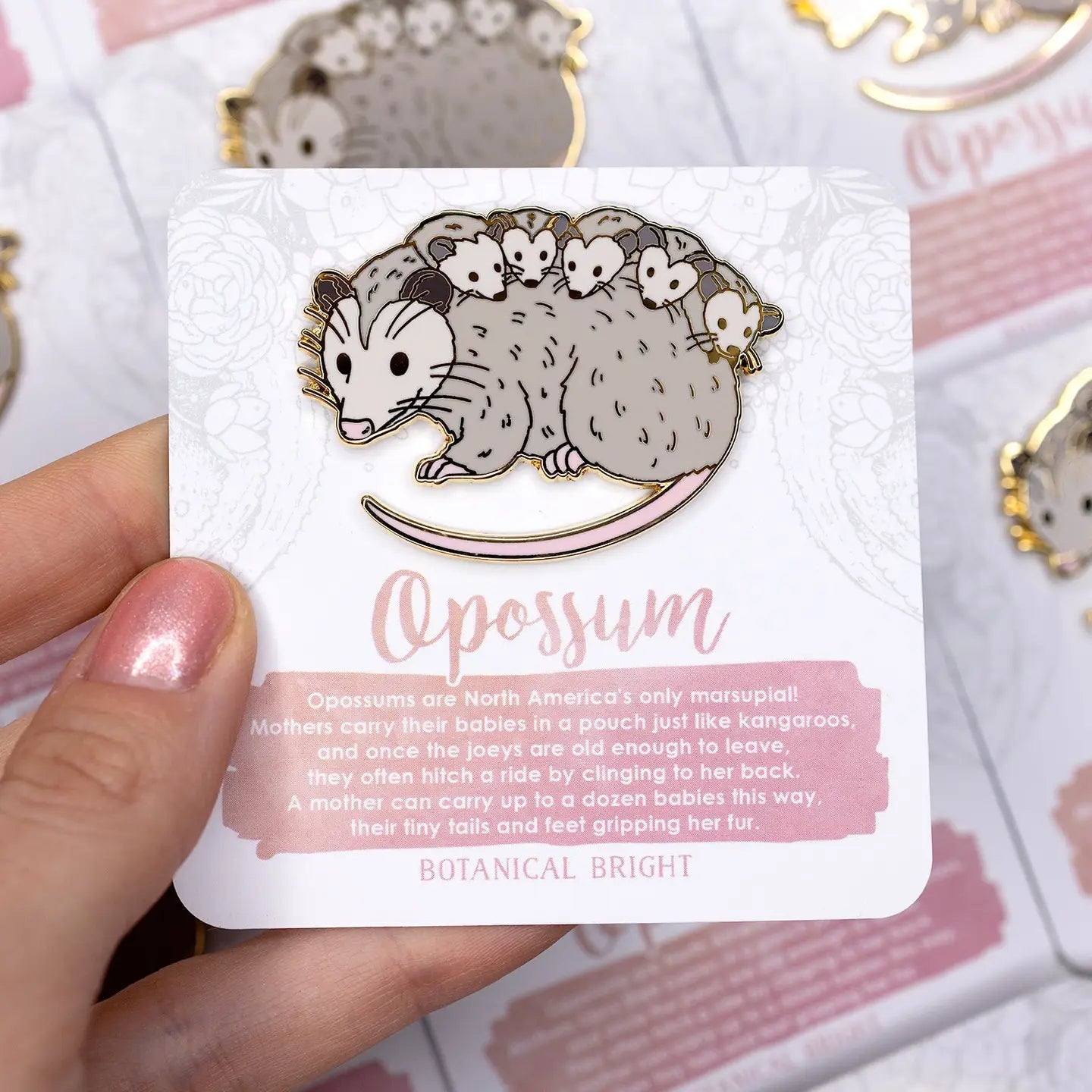Opossum Enamel Pin