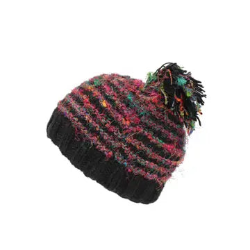 Recycled Silk Pom Beanie