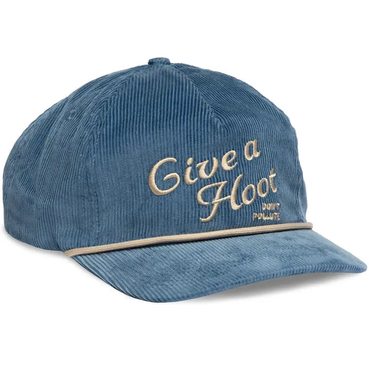 Give a Hoot 5 Panel Hat Frost Blue