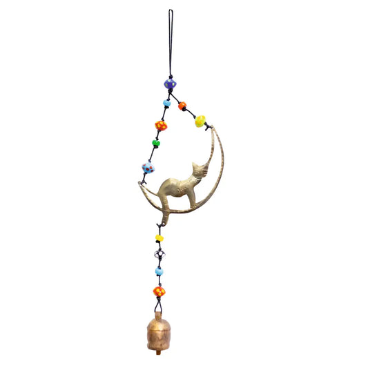 Cat on Moon Beaded Chime