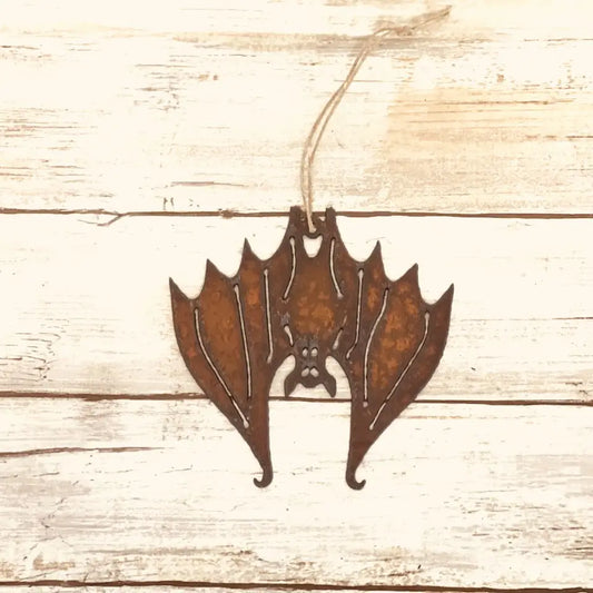 Rusty Hanging Bat Ornament