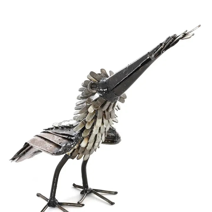 Recycled Metal Kingfisher with Fish