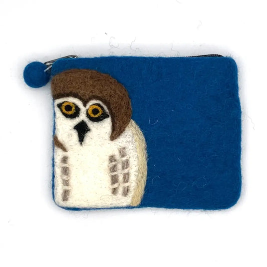 Barred Owl Felt Coin Purse