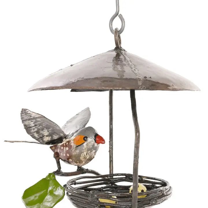 Recycled Metal Hanging Bird Nest Sculpture