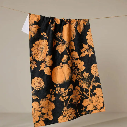Geometry Tea Towel: Haunted Harvest Orange