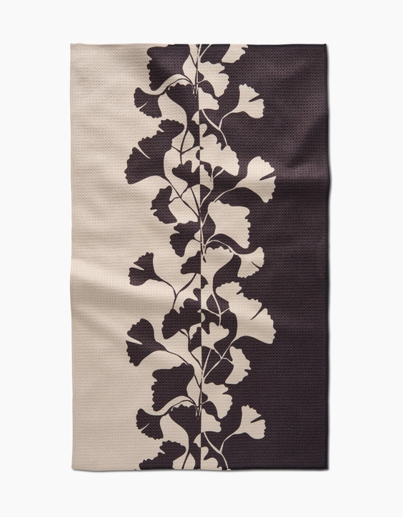 Geometry Tea Towel: Midnight Ginkgo