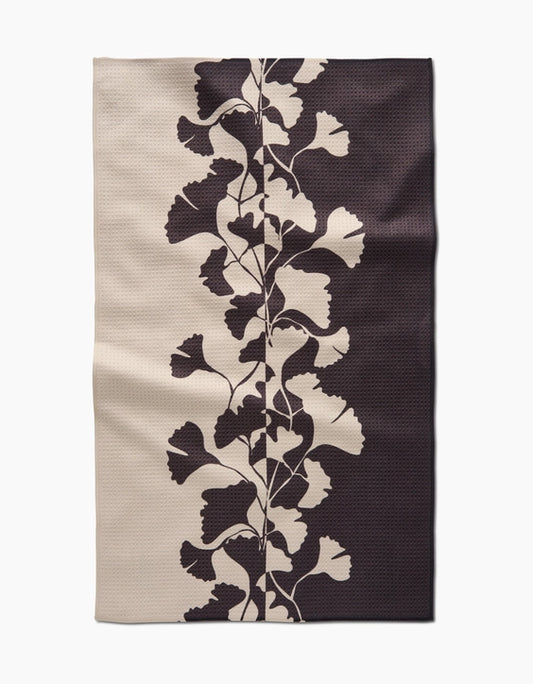 Geometry Tea Towel: Midnight Ginkgo