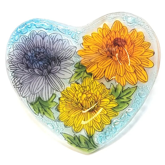 Heart Shape Dish - Chrysanthemun