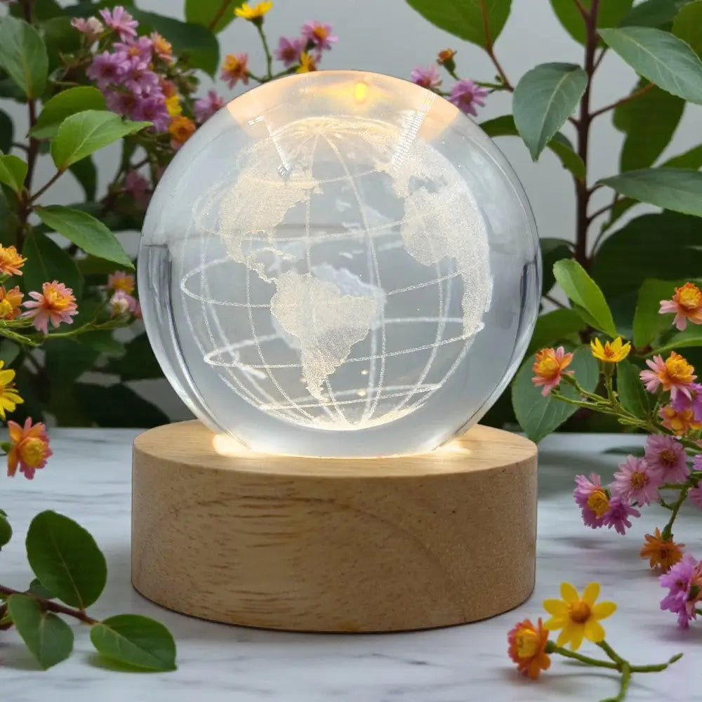 Earth LED Glass Orb