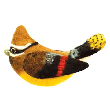 Cedar Waxwing Woolie Ornament