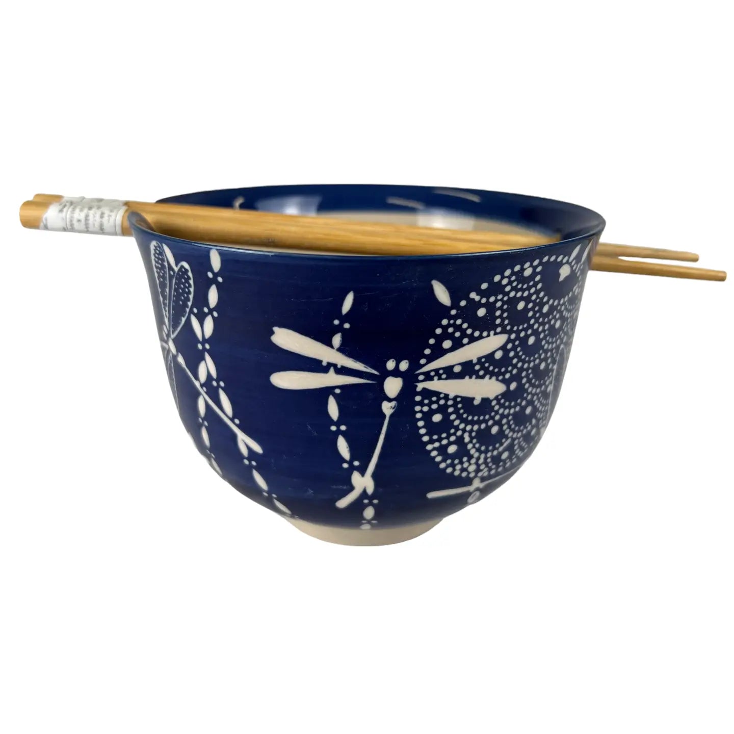 Tombo Dragonfly Design Noodle Bowl with Chopsticks Set