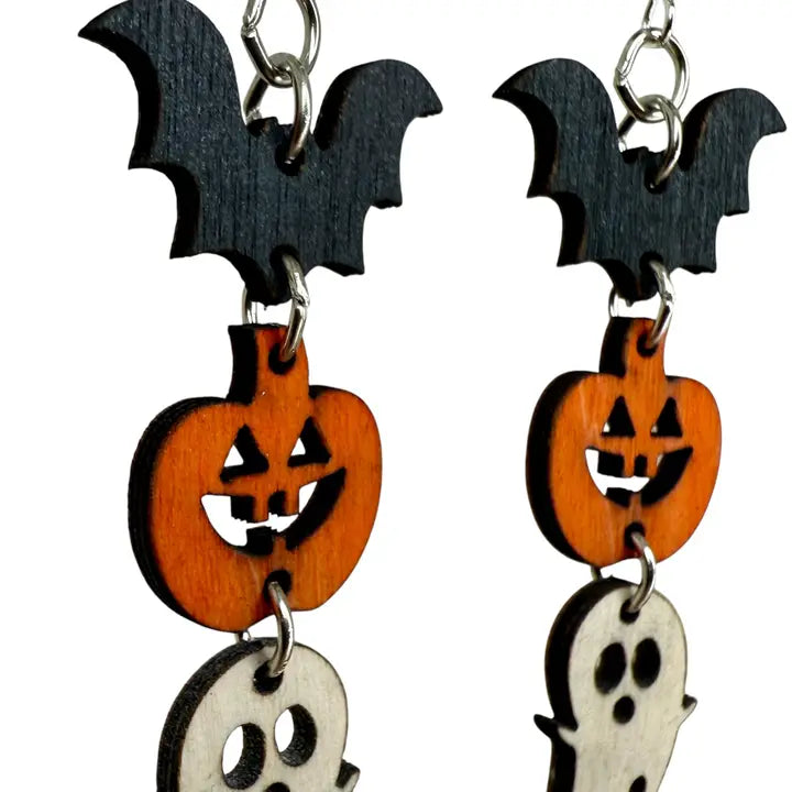 Wooden Earrings - Halloween Classic