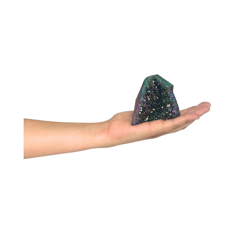 Cut Base Geode Rainbow Aura Small