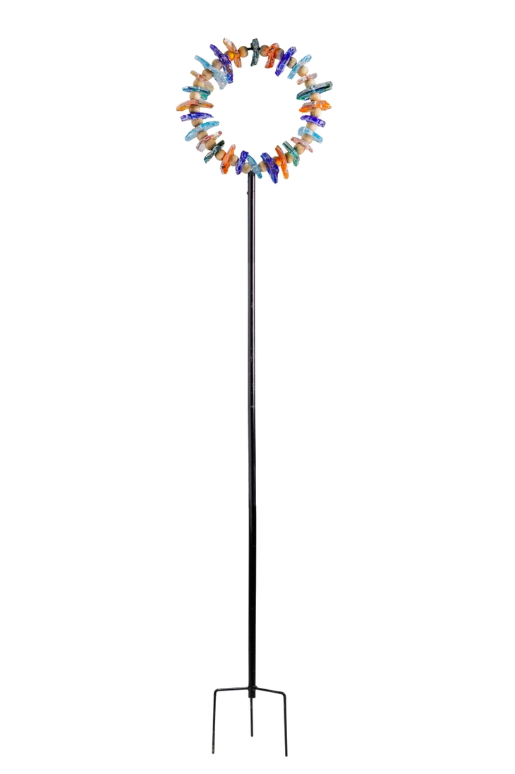 Round Recycled Art Glass Stake