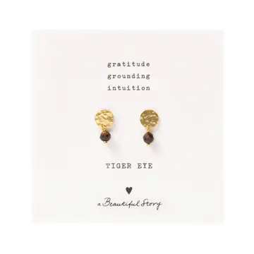 Mini Coin Gemstone Earrings Gold