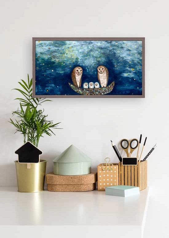 Barn Owl Treasure Nest - Mini Canvas