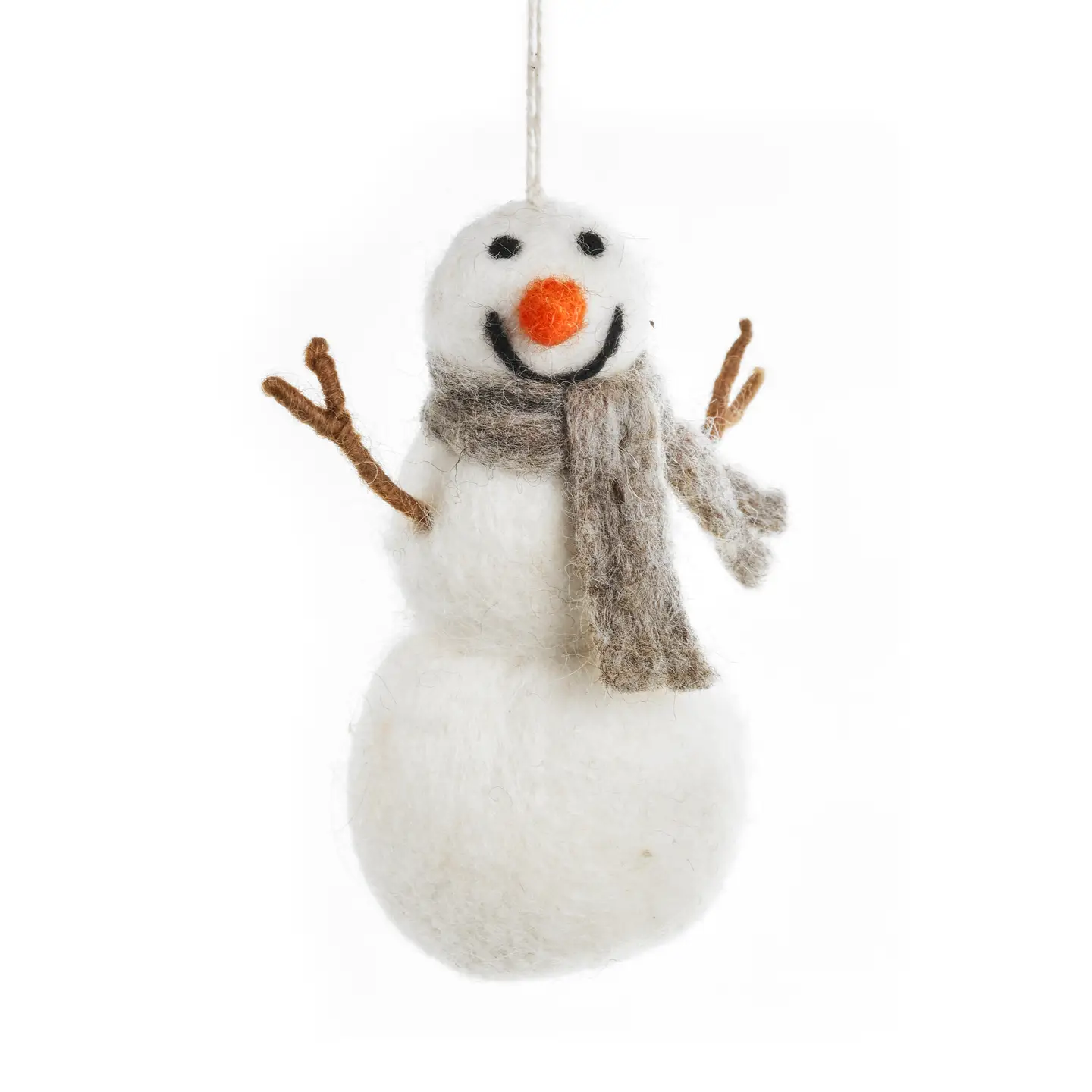 Felted Norman the Snowman Ornament