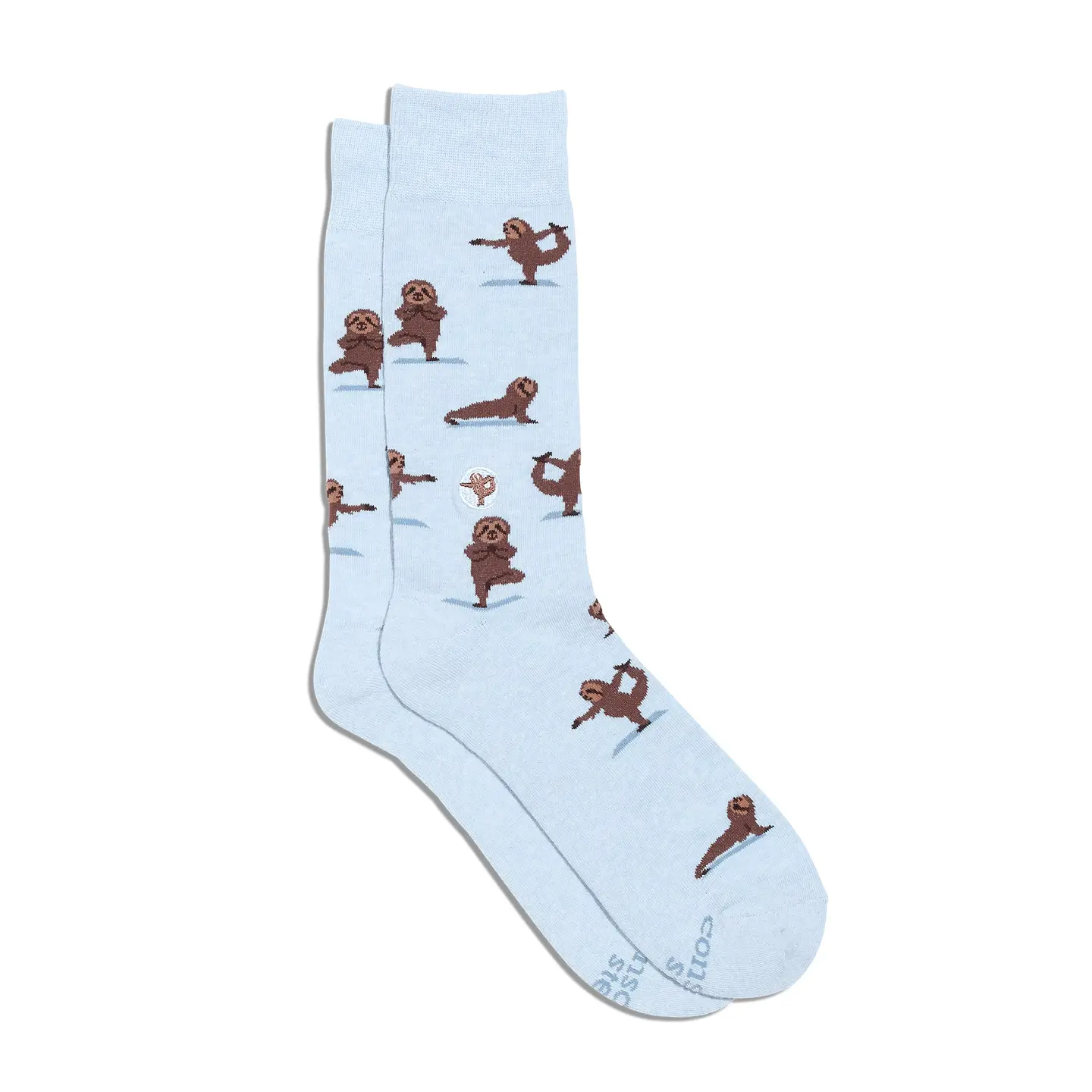 Ankle Socks Support Mental Health Blue Meditating Sloth