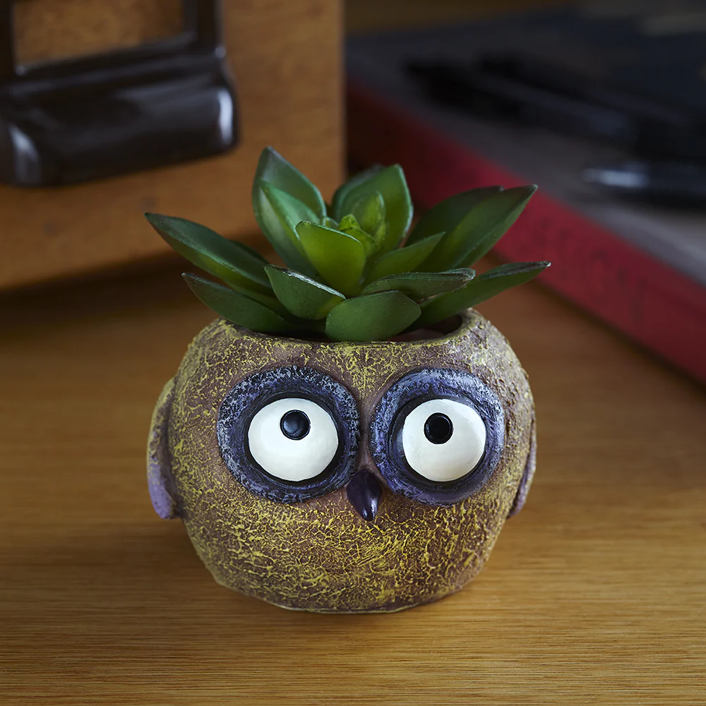 Baby Yellow Owl Mini Planter