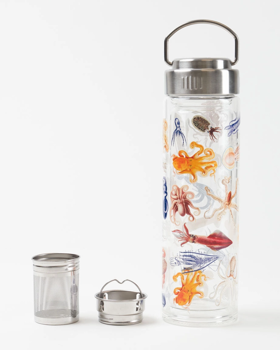 Octopus & Squid Glass Tea Infuser Flask