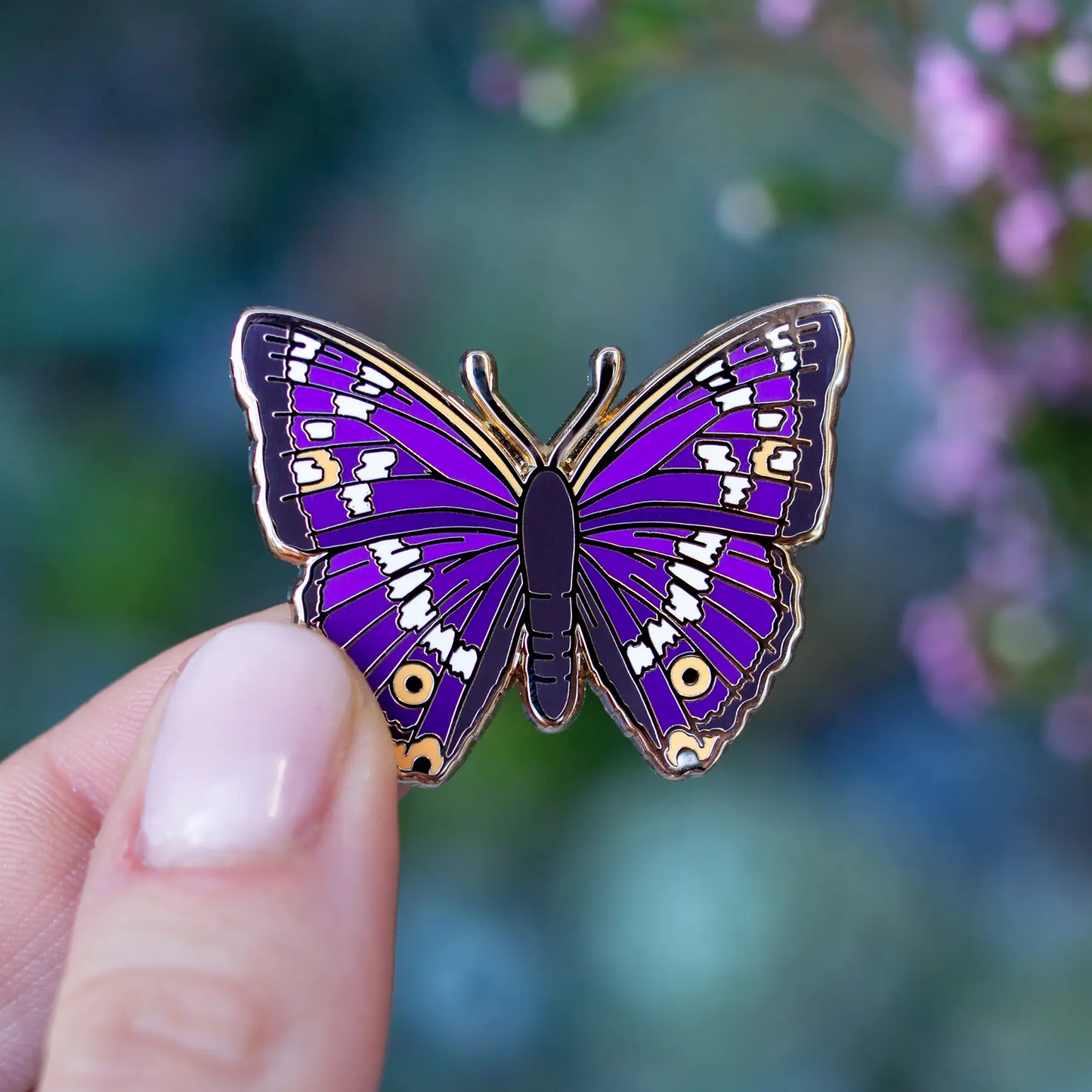 Purple Emperor Butterfly Enamel