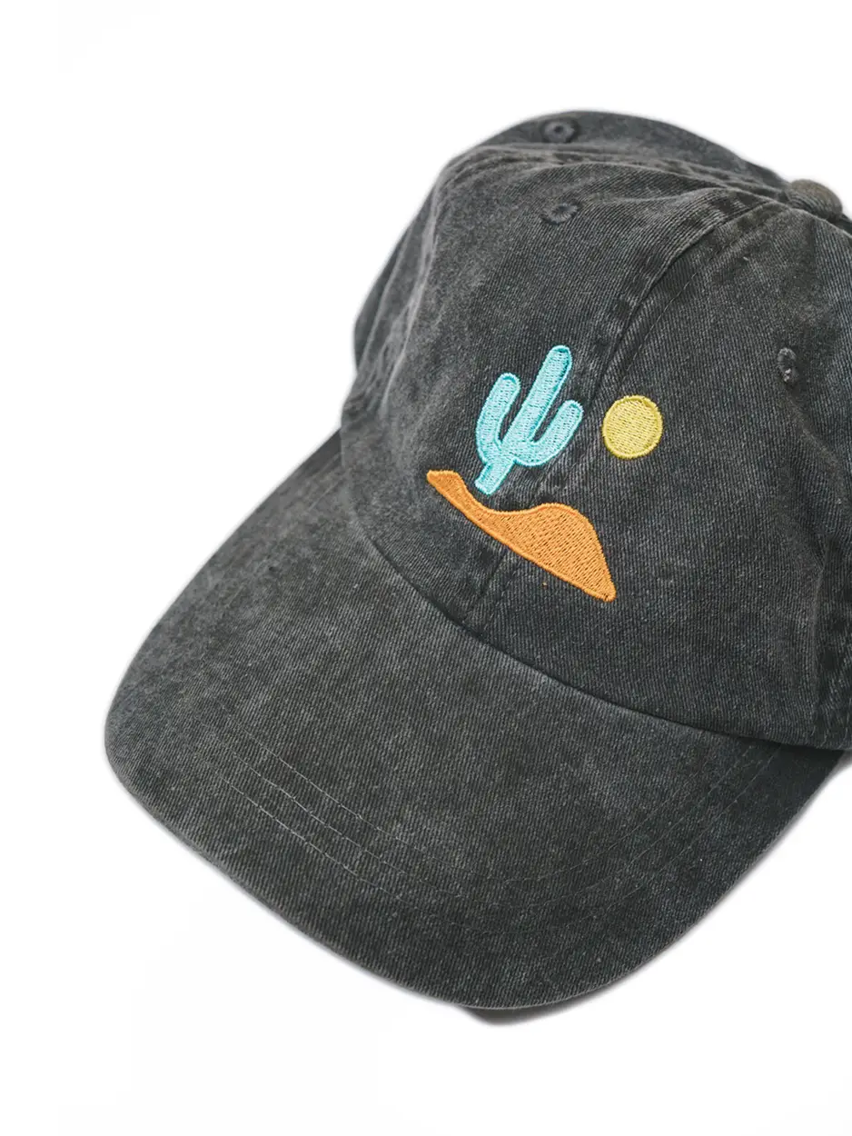 Lone Cactus Baseball Hat-Faded Black